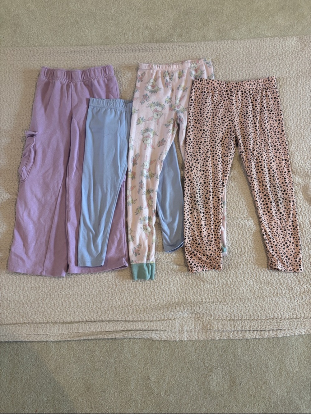 Purple, Light Blue, Pink and Floral Girls' Bottoms - 4-Pack